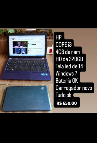 Notebook HP Core i3 4GB RAM 320GB HD - Oferta Imperdível no Facebook + Entrega e Garantia