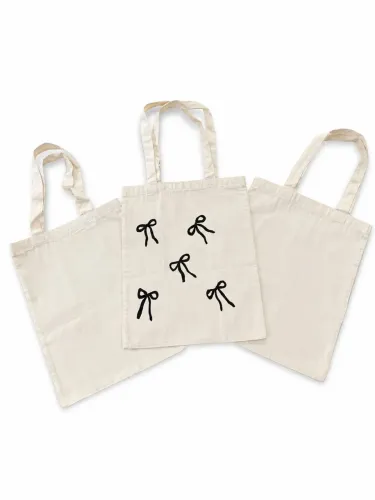 Kit com 17 Ecobags de Algodão + 1 Ecobag Personalizada com Laços (Brinde)