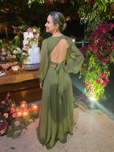 Vestido de festa Verde oliva
