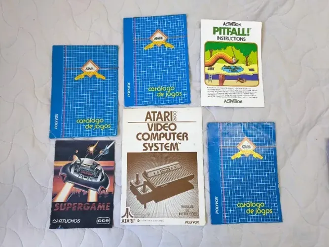 Manuais Polyvox Atari 2600 e Supergame, Catalogo de Jogos.