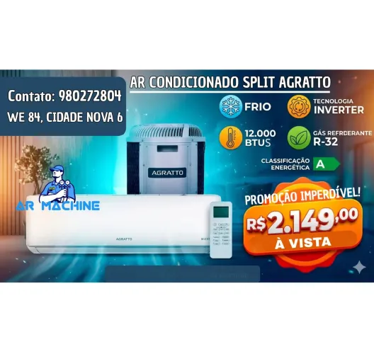 ARCONDICIONADO SPLIT AGRATTO 12 BTUS