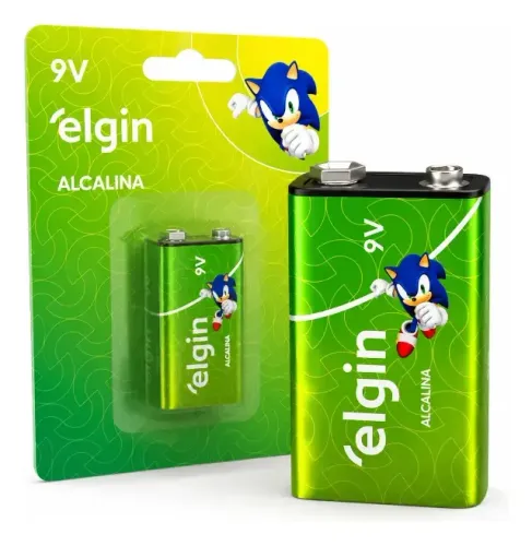 Bateria Pilha 9V Alcalina alta performance Elgin - Nova a pronta entrega