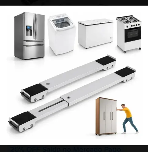 Base Suporte Pé Rodinhas Máquina Lavar Geladeira Fogão 3 pares