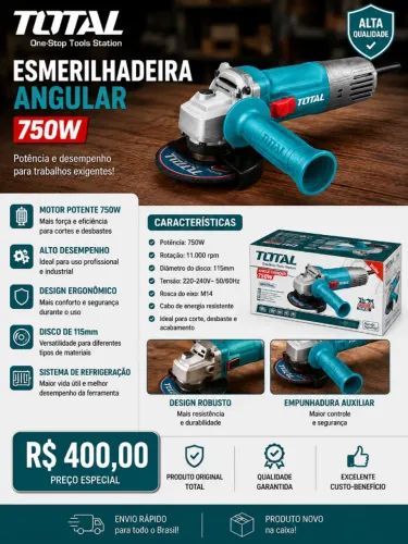 Esmerilhadeira angular 750W