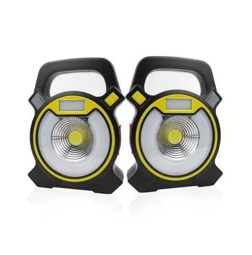 Kit 2 Refletor Portátil Led Recarregável 15w Pesca Holofote