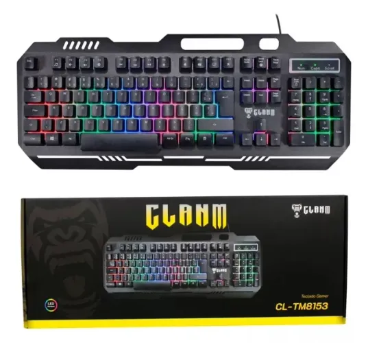 TECLADO SEMI MECÂNICO GAMER RGB CLANM