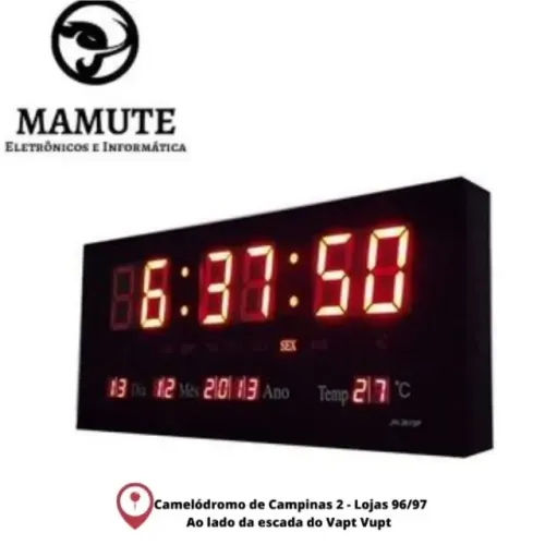 Relógio Parede Digital Led Le-2112 Temp - Data - Dia Bivolt