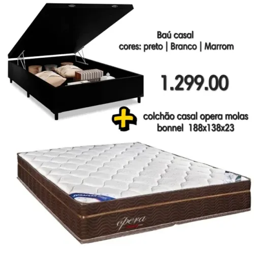 Baú casal + Colchão casal opera malas bannel _ entrega veloz 
