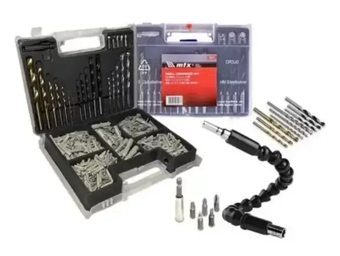 Jogo De Brocas Bits E Buchas Com 300 Peças + Haste Flexível - MTX