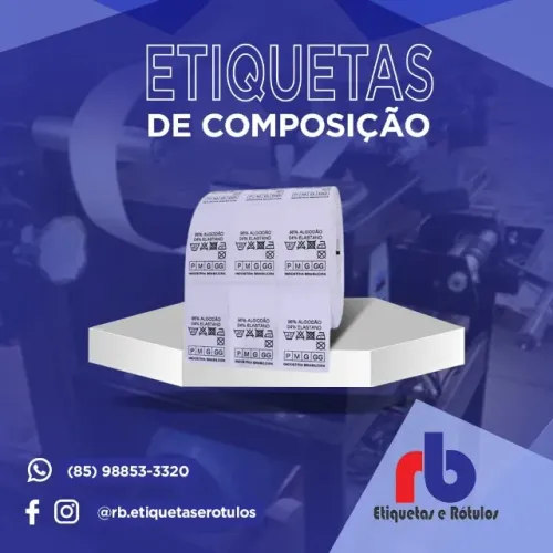 Etiquetas de Composição, Tag, Adesivas, Pulseiras, Rótulos