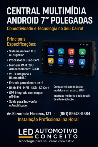 Central Multimídia Android 7" Polegadas 