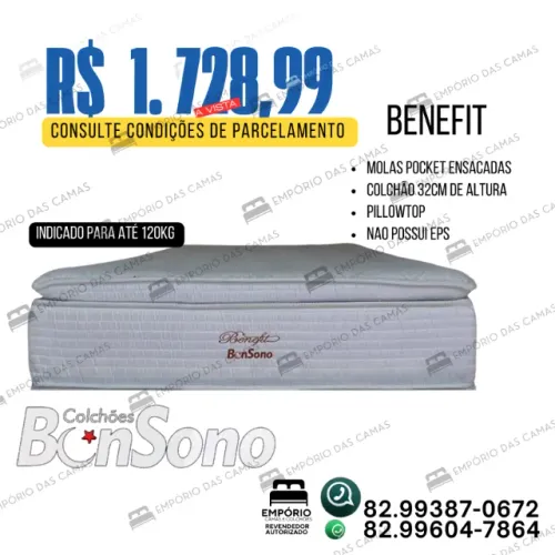 Colchão King size Bonsono pronta entrega consulte disponibilidade molas ou espuma 