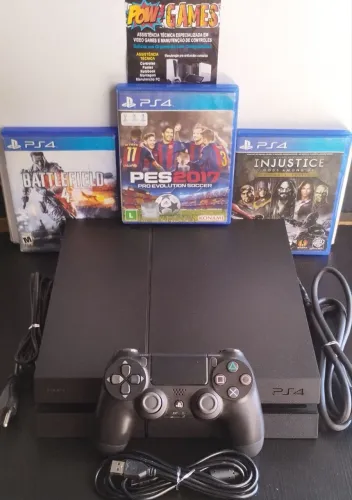 PS4 FAT 500GB_(SEMI-NOVO) C/ GARANTIA TOTAL DE 3 MESES_ SOMOS LOJA FÍSICA EM CAXIAS