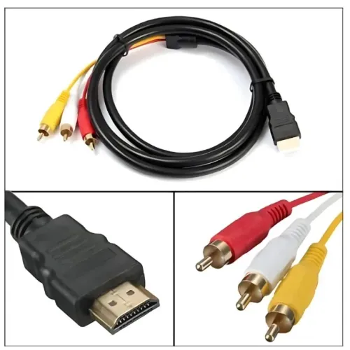 Cabo HDMI 3 RCA AV - 1,5M - Áudio e Vídeo, Full HD 1080p