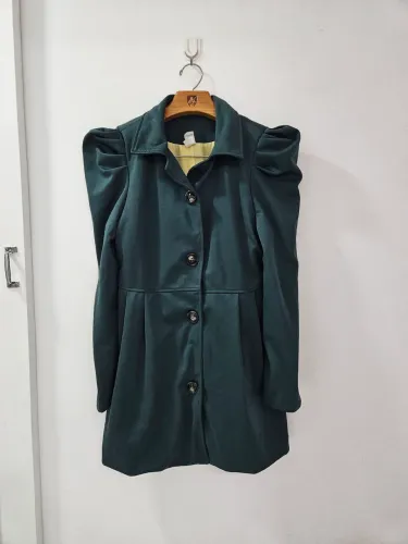 Casaco feminino verde musgo tam m com mangas bufantes