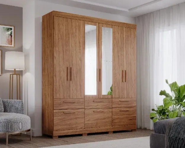 GUARDA ROUPA MDF PORTO - 02 CORES - LACRADO - PRONTA ENTREGA