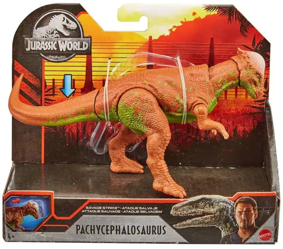 PACHYCEPHALOSAURUS SAVAGE STRIKE JURASSIC WORLD MATTEL ATAQUE SELVAGEM LACRADO DE FÁBRICA