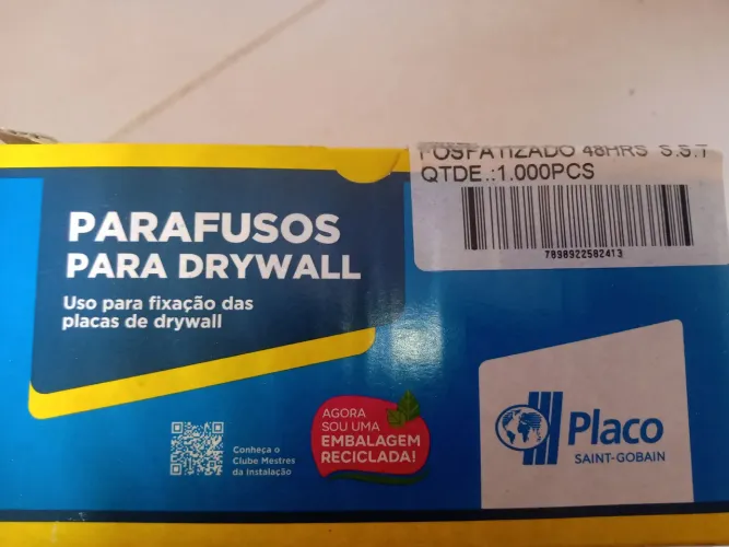 Parafusos para Drywall 1.000 peças Placo