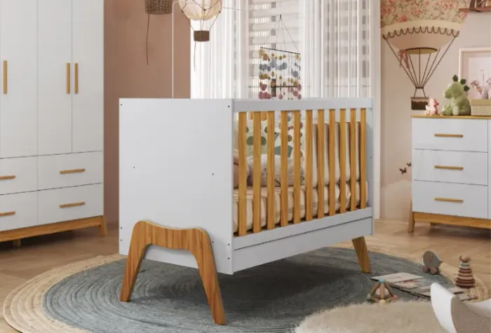 Berço Cama Americano Guti Retro Peroba, 100% MDF