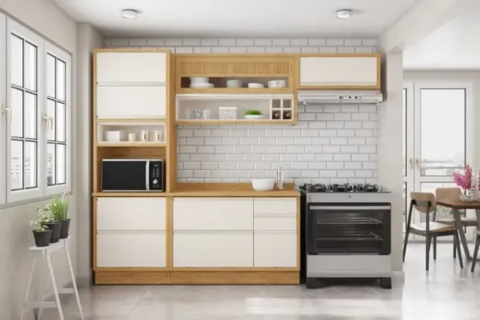Cozinha Lisboa Itatiaia - Estilo Moderno, 100% MDF e Pronta Entrega!