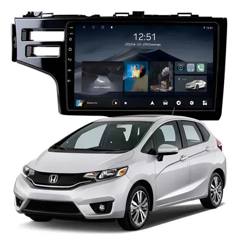 Multimídia Honda Fit 2015 A 2021 2+64gb Quadcore Carplay 9p Black Piano