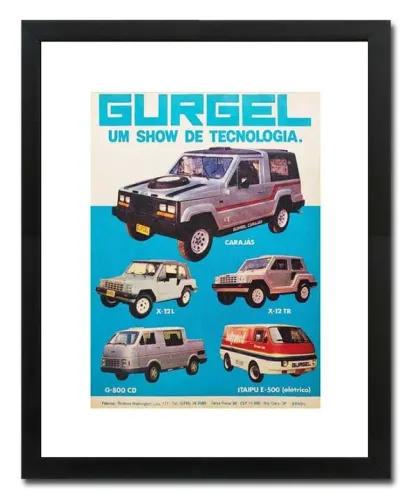 Gurgel Carajás, X12, G800 - Quadro decorativo com propaganda/matéria original de revista