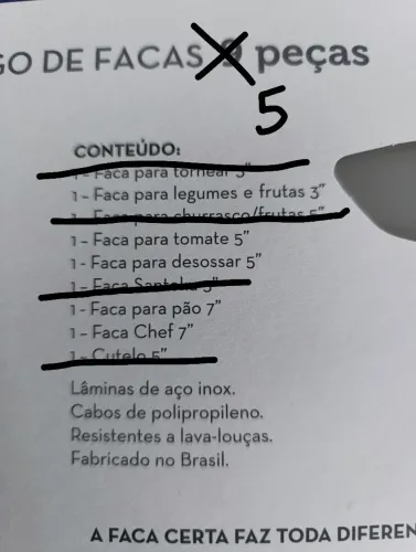 Jogo de facas Tramontina 5 peças 