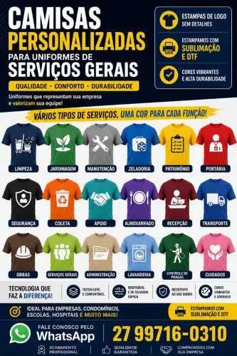 Camisas personalizadas para uniformes 