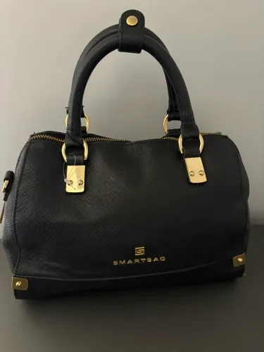 Bolsa smart bag couro legítimo preta 