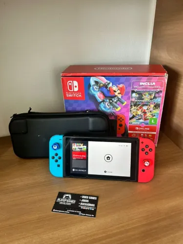 Nintendo Switch V2.Completo com Caixa e Acessórios originais (Aceito Cartão)