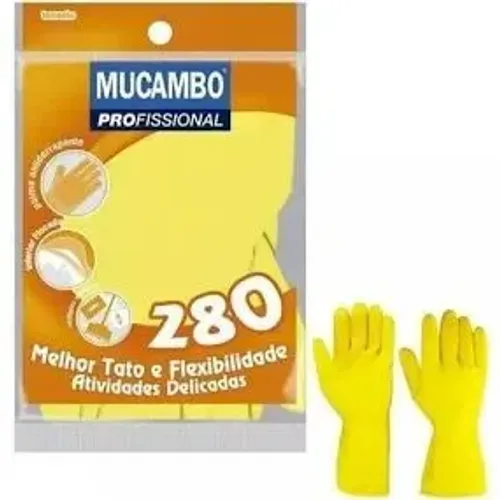 Luva de mão plastica amarela e preta