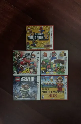 Lote Jogos Nintendo 3DS (Mario Bros 2, Smash Bros, 3D Land e +) - Unidade ou Lote