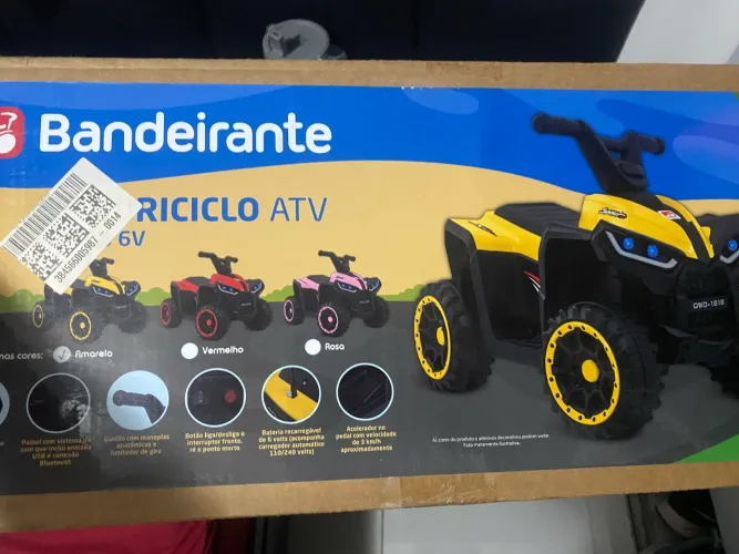 Quadriciclo Elétrico 6V Amarelo Bandeirante