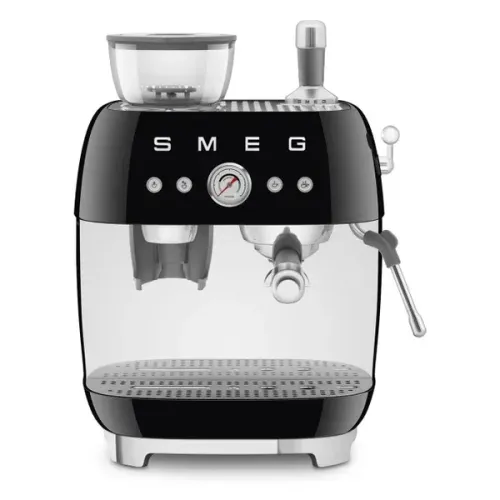 Máquina de Café Smeg Espresso manual com moedor embutido, Anni 50, Preto, 220V - EGF03BLBR