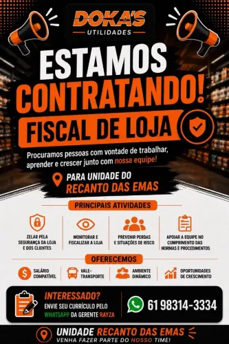 Contrata-se fiscal de loja