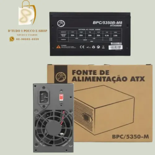 Fonte 500w Brazil Pc Bpc/5350-m8 24 Pinos Cooler 8cm 110/220