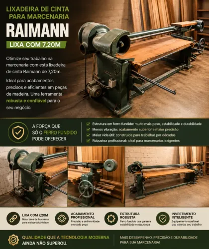 Lixadeira de Cinta Raimann para Marcenaria - 7,20 m