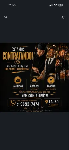 Vaga Emprego COZINHEIRO SUSHIMAN GARÇOM AUX COZINHA
