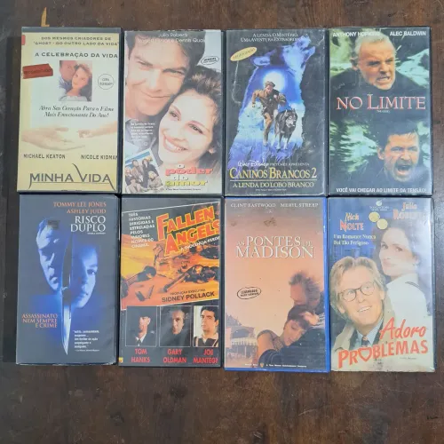 Fitas VHS Lote com 8 filmes Diversos
