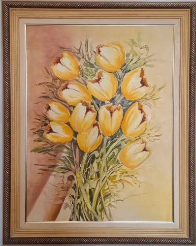 Quadro Decorativo Tulipas Amarelas