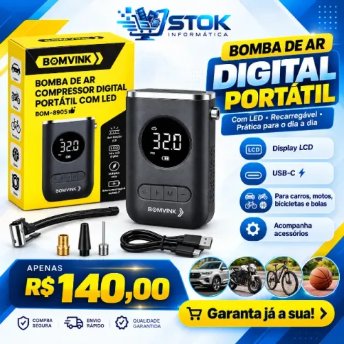 COMPRESSOR DE AR DIGITAL PORTÁTIl
