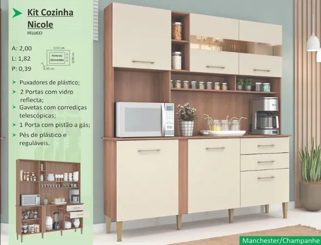 Cozinha Nicole champanhe 