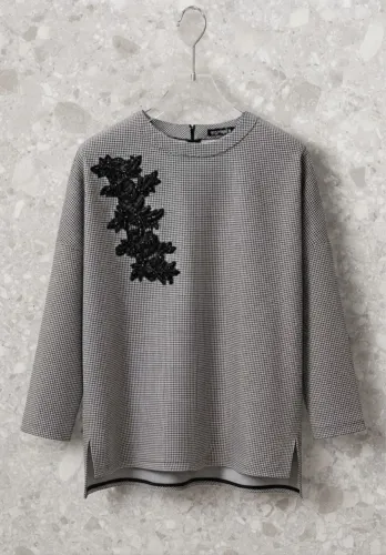 Blusa Cortelle pied-de-poule