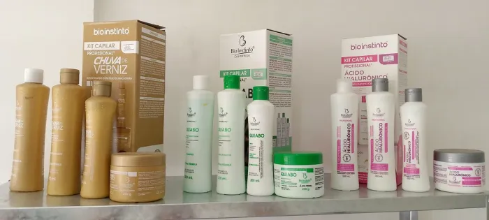Kits bio instinto sh + cond + creme pentear e Máscara R$30,00 cada na promoção