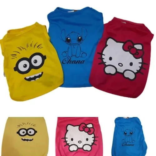 Atacado de Roupas pet para cães e gatos Blusas e camisetas com ou sem manga 10 peças