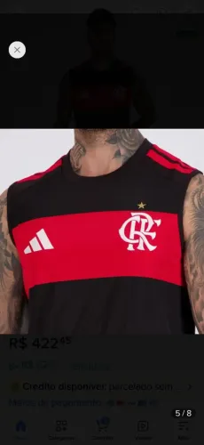 Tenho 06 kits de camisa regata flamengo Adidas original sem uso.