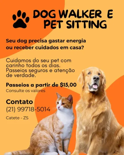 Passeador e cuidador de cães e gatos. Atendo nos feriados 
