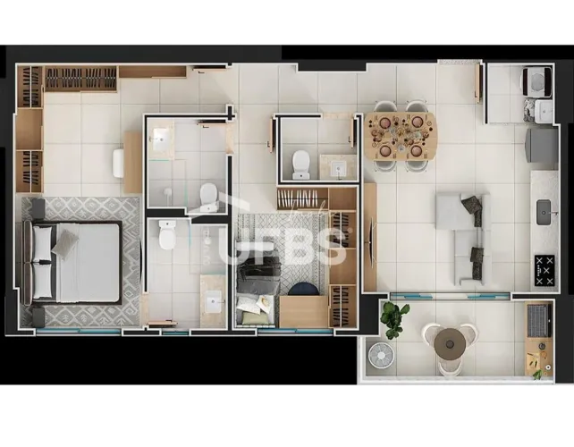 Setor Oeste - Vista para o lago das Rosas - 76,13m² - 2 Suítes plenas