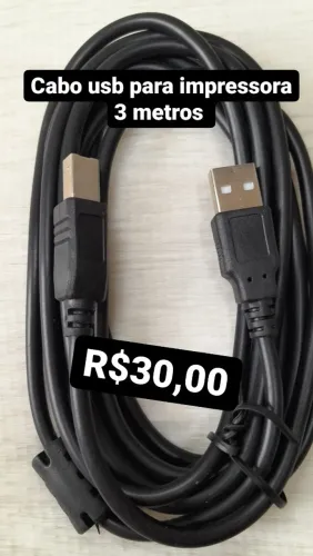 Cabos USB para impressoras com 1.5mt-3mts-5mts / SUPER OFERTA