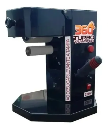 Prensa manual Turbo Transfer 360° preta Voltagem 220w